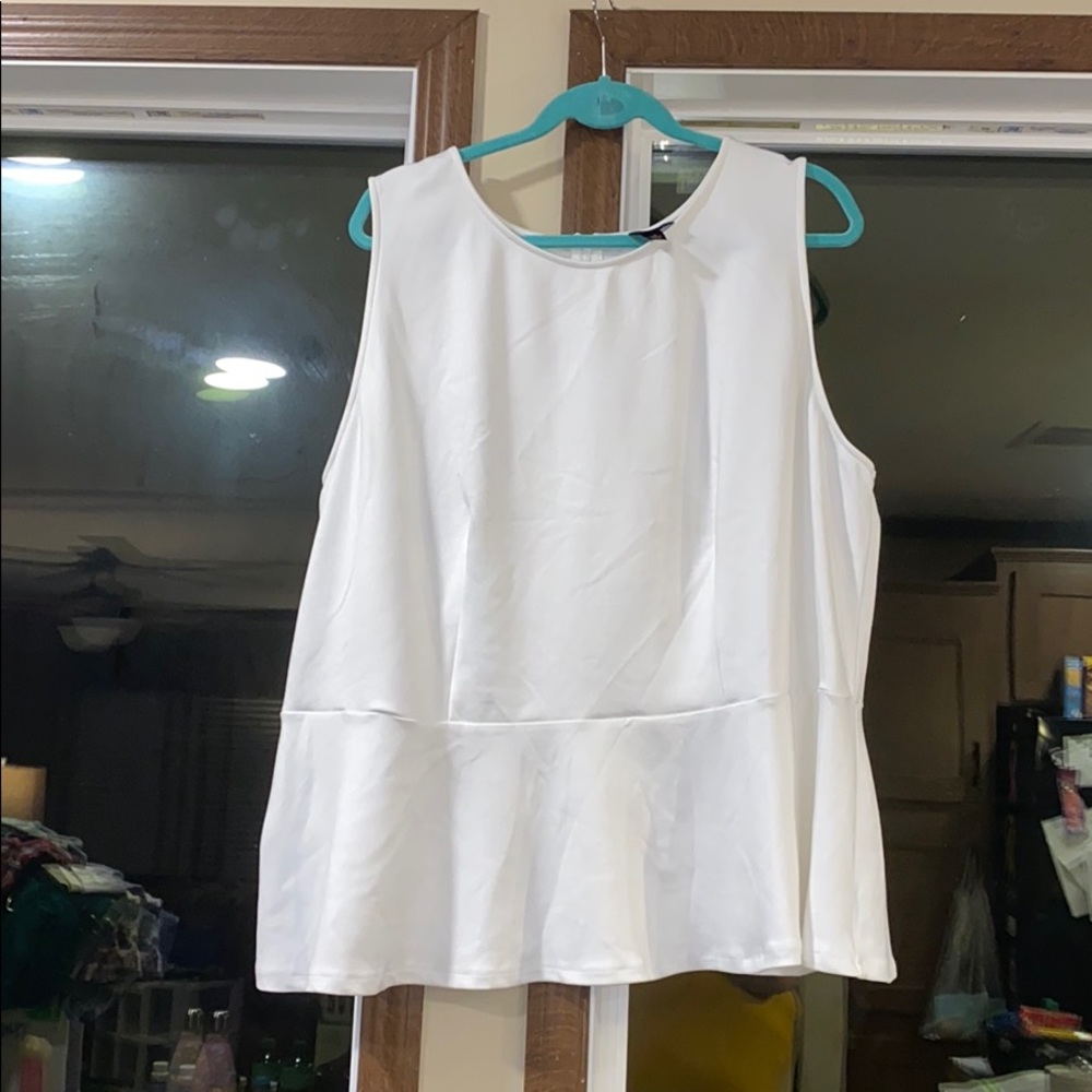 Silky white peplum top